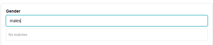 Autocomplete appearance preview with options filtered
