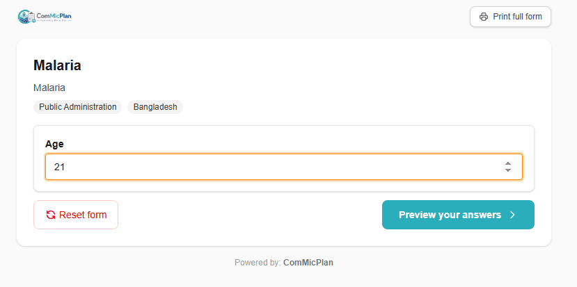 ComMicPlan preview for less than logic with Q2 hidden for a higher age