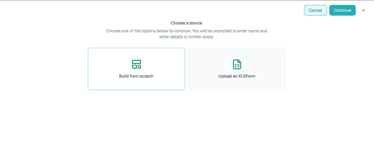 Create form source choices