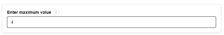 Maximum value constraint preview with a valid value