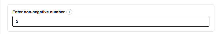 Non-negative number constraint preview with a valid value