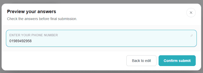 Phone number constraint preview