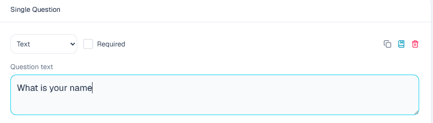 Text setup in the ComMicPlan question builder