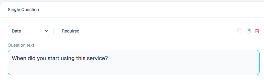 Date setup in the ComMicPlan question builder