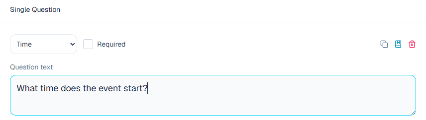 Time setup in the ComMicPlan question builder