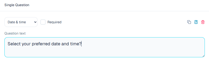 Date & time setup in the ComMicPlan question builder