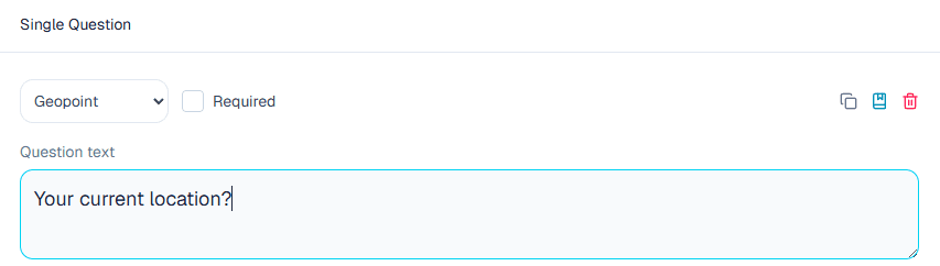 Geopoint setup in the ComMicPlan question builder