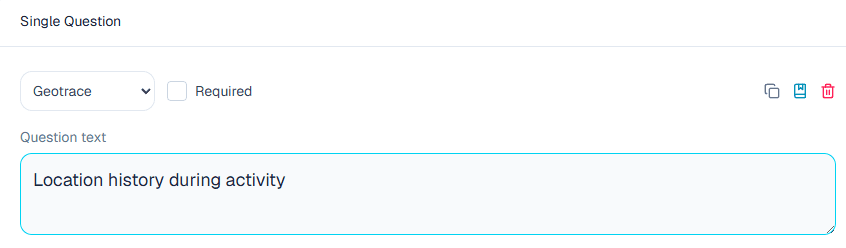 Geotrace setup in the ComMicPlan question builder