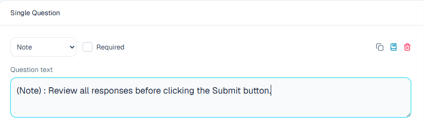 Note setup in the ComMicPlan question builder