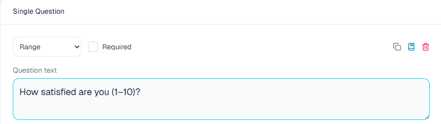 Rating setup in the ComMicPlan question builder