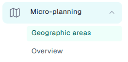Geographic areas link under the Micro-planning menu