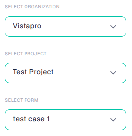 Organization project and form selectors
