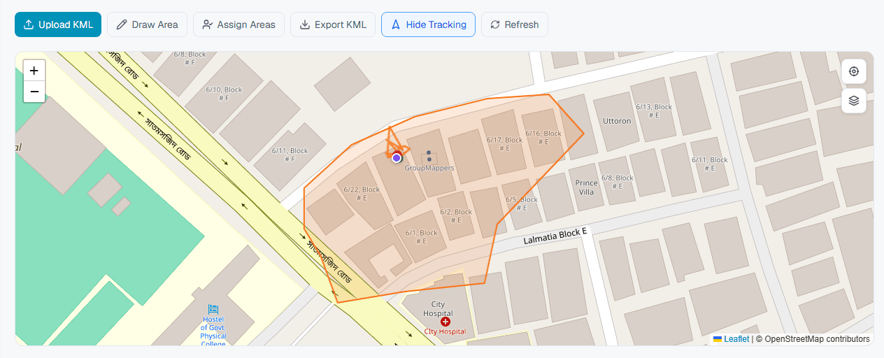 Show Tracking enabled on the geographic areas map