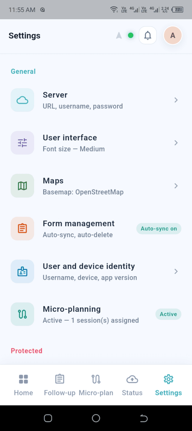 Form Management settings