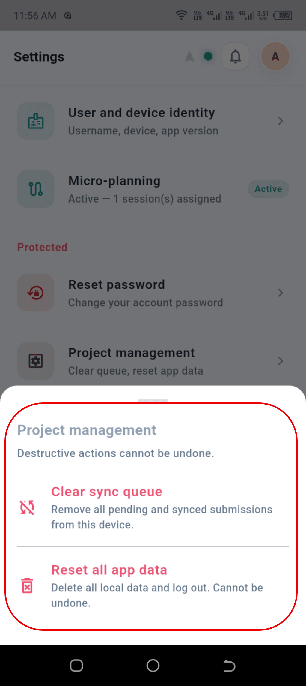 Project Management list of assigned projects