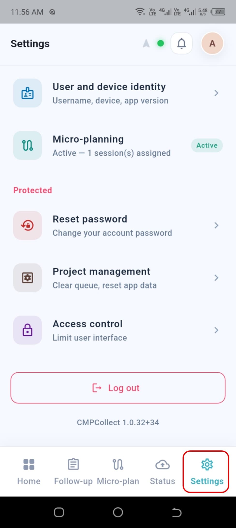 Settings page scrolled to show the remaining preference groups