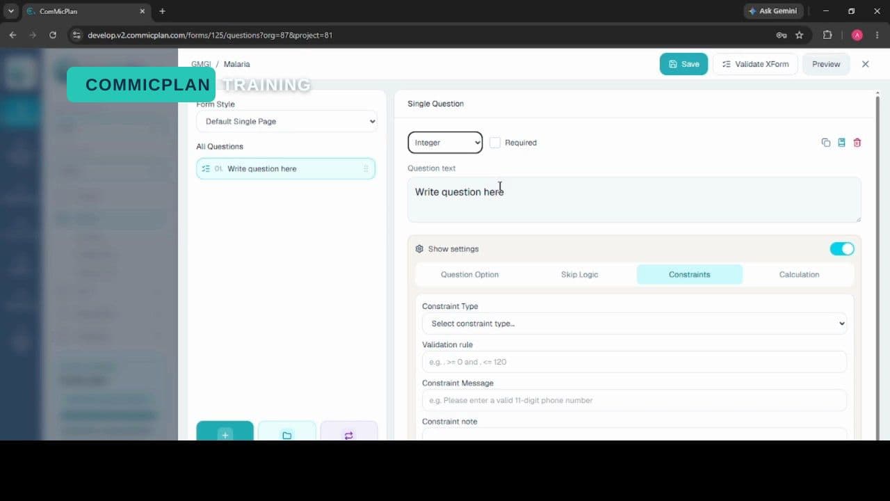 Form builder integer data type cover